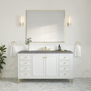 James Martin VanitiesChicago 60" Single Vanity, Glossy White w/ 3 CM Grey Expo Top305 - V60S - GW - 3GEXAloha Habitat