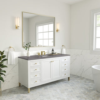 James Martin VanitiesChicago 60" Single Vanity, Glossy White w/ 3 CM Grey Expo Top305 - V60S - GW - 3GEXAloha Habitat