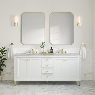 James Martin VanitiesChicago 72" Double Vanity, Glossy White w/ 3 CM Carrara Marble Top305 - V72 - GW - 3CARAloha Habitat