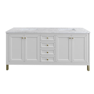 James Martin VanitiesChicago 72" Double Vanity, Glossy White w/ 3 CM Carrara Marble Top305 - V72 - GW - 3CARAloha Habitat