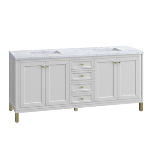 James Martin VanitiesChicago 72" Double Vanity, Glossy White w/ 3 CM Carrara Marble Top305 - V72 - GW - 3CARAloha Habitat