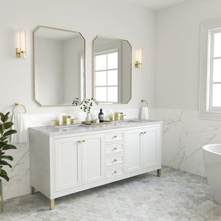 James Martin VanitiesChicago 72" Double Vanity, Glossy White w/ 3 CM Carrara Marble Top305 - V72 - GW - 3CARAloha Habitat