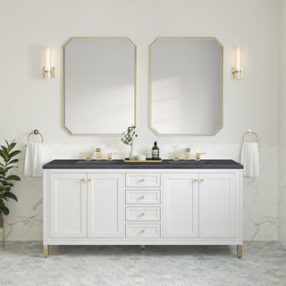 James Martin VanitiesChicago 72" Double Vanity, Glossy White w/ 3 CM Charcoal Soapstone Top305 - V72 - GW - 3CSPAloha Habitat