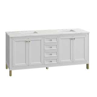 James Martin VanitiesChicago 72" Double Vanity, Glossy White w/ 3 CM Ethereal Noctis Top305 - V72 - GW - 3ENCAloha Habitat