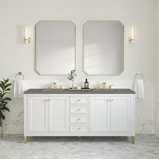 James Martin VanitiesChicago 72" Double Vanity, Glossy White w/ 3 CM Grey Expo Top305 - V72 - GW - 3GEXAloha Habitat