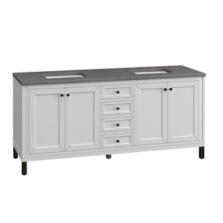 James Martin VanitiesChicago 72" Double Vanity, Glossy White w/ 3 CM Grey Expo Top305 - V72 - GW - 3GEXAloha Habitat