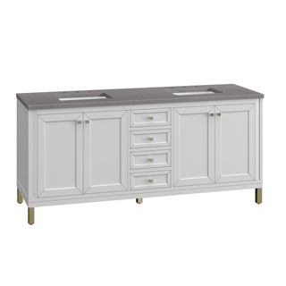 James Martin VanitiesChicago 72" Double Vanity, Glossy White w/ 3 CM Grey Expo Top305 - V72 - GW - 3GEXAloha Habitat