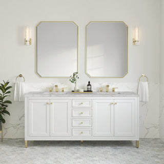 James Martin VanitiesChicago 72" Double Vanity, Glossy White w/ 3 CM Victorian Silver Top305 - V72 - GW - 3VSLAloha Habitat