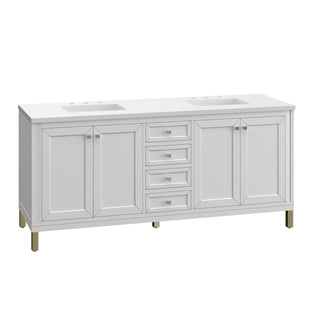 James Martin VanitiesChicago 72" Double Vanity, Glossy White w/ 3 CM White Zeus Top305 - V72 - GW - 3WZAloha Habitat