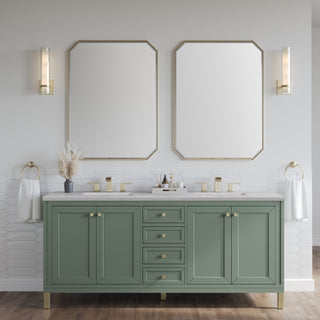 James Martin VanitiesChicago 72" Double Vanity, Smokey Celadon w/ 3 CM Arctic Fall Top305 - V72 - SC - 3AFAloha Habitat