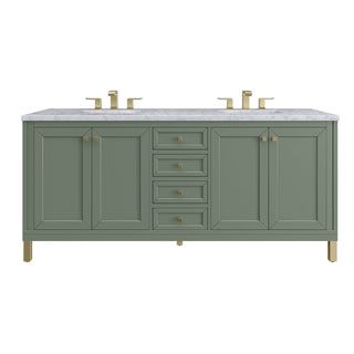 James Martin VanitiesChicago 72" Double Vanity, Smokey Celadon w/ 3 CM Carrara Marble Top305 - V72 - SC - 3CARAloha Habitat