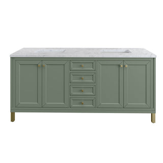 James Martin VanitiesChicago 72" Double Vanity, Smokey Celadon w/ 3 CM Carrara Marble Top305 - V72 - SC - 3CARAloha Habitat