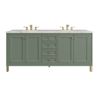 James Martin VanitiesChicago 72" Double Vanity, Smokey Celadon w/ 3 CM Eternal Jasmine Pearl Top305 - V72 - SC - 3EJPAloha Habitat
