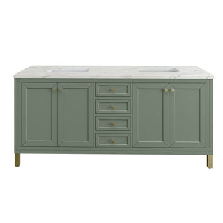 James Martin VanitiesChicago 72" Double Vanity, Smokey Celadon w/ 3 CM Ethereal Noctis Top305 - V72 - SC - 3ENCAloha Habitat