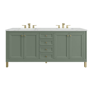 James Martin VanitiesChicago 72" Double Vanity, Smokey Celadon w/ 3 CM Ethereal Noctis Top305 - V72 - SC - 3ENCAloha Habitat