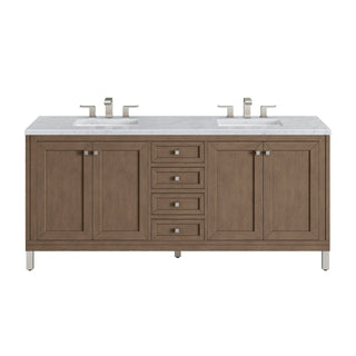 James Martin VanitiesChicago 72" Double Vanity, Whitewashed Walnut w/ 3 CM Carrara Marble Top305 - V72 - WWW - 3CARAloha Habitat