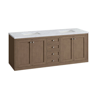 James Martin VanitiesChicago 72" Double Vanity, Whitewashed Walnut w/ 3 CM Carrara Marble Top305 - V72 - WWW - 3CARAloha Habitat
