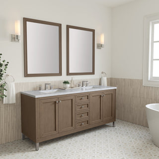 James Martin VanitiesChicago 72" Double Vanity, Whitewashed Walnut w/ 3 CM Carrara Marble Top305 - V72 - WWW - 3CARAloha Habitat