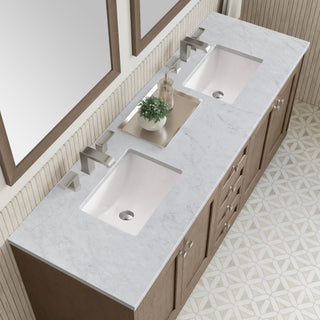 James Martin VanitiesChicago 72" Double Vanity, Whitewashed Walnut w/ 3 CM Carrara Marble Top305 - V72 - WWW - 3CARAloha Habitat