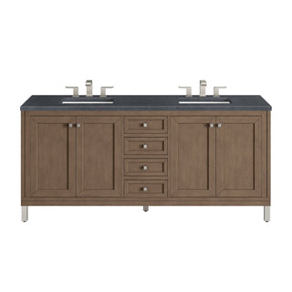 James Martin VanitiesChicago 72" Double Vanity, Whitewashed Walnut w/ 3 CM Charcoal Soapstone Quartz Top305 - V72 - WWW - 3CSPAloha Habitat