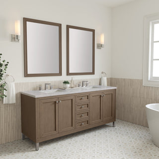 James Martin VanitiesChicago 72" Double Vanity, Whitewashed Walnut w/ 3 CM Eternal Jasmine Pearl Quartz Top305 - V72 - WWW - 3EJPAloha Habitat