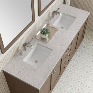 James Martin VanitiesChicago 72" Double Vanity, Whitewashed Walnut w/ 3 CM Eternal Jasmine Pearl Quartz Top305 - V72 - WWW - 3EJPAloha Habitat
