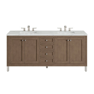James Martin VanitiesChicago 72" Double Vanity, Whitewashed Walnut w/ 3 CM Ethereal Noctis Quartz Top305 - V72 - WWW - 3ENCAloha Habitat