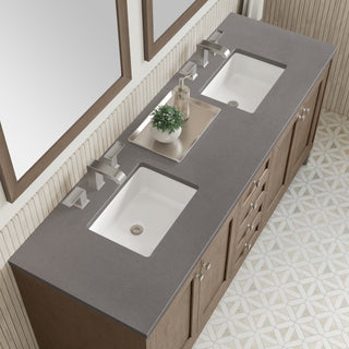 James Martin VanitiesChicago 72" Double Vanity, Whitewashed Walnut w/ 3 CM Grey Expo Quartz Top305 - V72 - WWW - 3GEXAloha Habitat