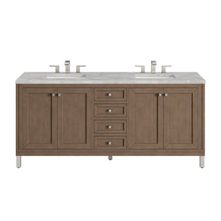 James Martin VanitiesChicago 72" Double Vanity, Whitewashed Walnut w/ 3 CM Victorian Silver Quartz Top305 - V72 - WWW - 3VSLAloha Habitat