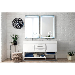 James Martin VanitiesColumbia 59" Double Vanity, Glossy White w/ Glossy White Composite Stone Top388 - V59D - GW - BN - GWAloha Habitat