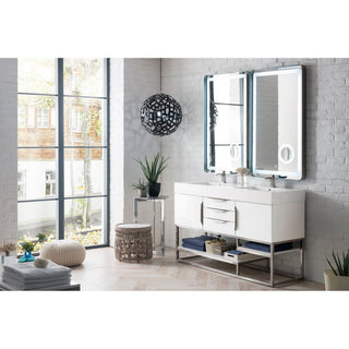 James Martin VanitiesColumbia 59" Double Vanity, Glossy White w/ Glossy White Composite Stone Top388 - V59D - GW - BN - GWAloha Habitat