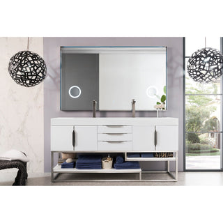 James Martin VanitiesColumbia 72" Double Vanity, Glossy White w/ Glossy White Composite Stone Top388 - V72D - GW - BN - GWAloha Habitat