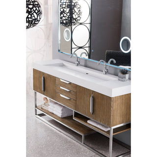 James Martin VanitiesColumbia 72" Double Vanity, Latte Oak w/ Glossy White Composite Stone Top388 - V72D - LTO - BN - GWAloha Habitat