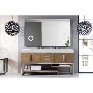 James Martin VanitiesColumbia 72" Double Vanity, Latte Oak w/ Glossy White Composite Stone Top388 - V72D - LTO - BN - GWAloha Habitat