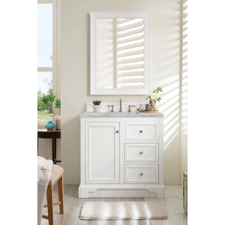 James Martin VanitiesDe Soto 36" Single Vanity, Bright White w/ 3 CM Victorian Silver Quartz Top825 - V36 - BW - 3VSLAloha Habitat