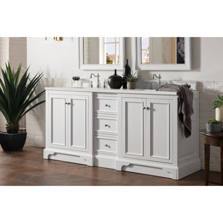 James Martin VanitiesDe Soto 72" Double Vanity, Bright White w/ 3 CM Lime Delight Quartz Top825 - V72 - BW - 3LDLAloha Habitat