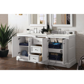 James Martin VanitiesDe Soto 72" Double Vanity, Bright White w/ 3 CM Lime Delight Quartz Top825 - V72 - BW - 3LDLAloha Habitat