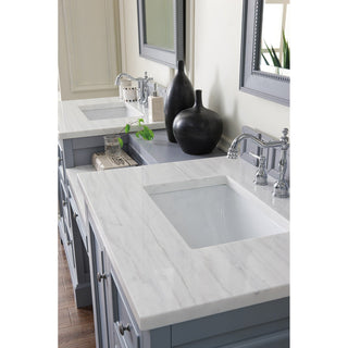 James Martin VanitiesDe Soto 82" Double Vanity Set, Silver Gray w/ 3 CM Arctic Fall Solid Surface Top825 - V82 - SL - DU - AFAloha Habitat