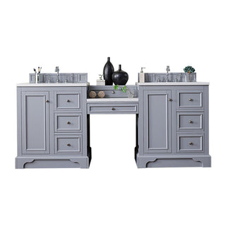 James Martin VanitiesDe Soto 82" Double Vanity Set, Silver Gray w/ 3 CM Arctic Fall Solid Surface Top825 - V82 - SL - DU - AFAloha Habitat