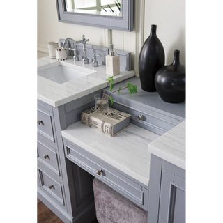 James Martin VanitiesDe Soto 82" Double Vanity Set, Silver Gray w/ 3 CM Arctic Fall Solid Surface Top825 - V82 - SL - DU - AFAloha Habitat