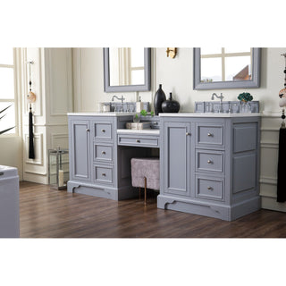 James Martin VanitiesDe Soto 82" Double Vanity Set, Silver Gray w/ 3 CM Arctic Fall Solid Surface Top825 - V82 - SL - DU - AFAloha Habitat