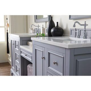 James Martin VanitiesDe Soto 82" Double Vanity Set, Silver Gray w/ 3 CM Arctic Fall Solid Surface Top825 - V82 - SL - DU - AFAloha Habitat