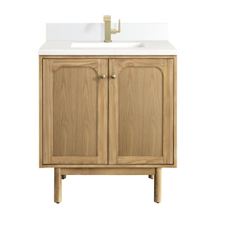 James Martin VanitiesLaurent 30" Single Vanity, Light Natural Oak w/ Single Hole 3 CM White Zeus Top & Backsplash545 - V30 - LNO - 1WZAloha Habitat