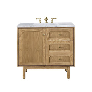 James Martin VanitiesLaurent 36" Single Vanity, Light Natural Oak w/ 3 CM Carrara Marble Top545 - V36 - LNO - 3CARAloha Habitat