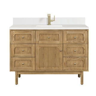 James Martin VanitiesLaurent 48" Single Vanity, Light Natural Oak w/ Single Hole 3 CM White Zeus Top & Backsplash545 - V48 - LNO - 1WZAloha Habitat