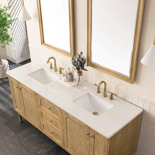 James Martin VanitiesLaurent 72" Double Vanity, Light Natural Oak w/ 3 CM Arctic Fall Top545 - V72 - LNO - 3AFAloha Habitat