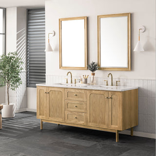 James Martin VanitiesLaurent 72" Double Vanity, Light Natural Oak w/ 3 CM Arctic Fall Top545 - V72 - LNO - 3AFAloha Habitat
