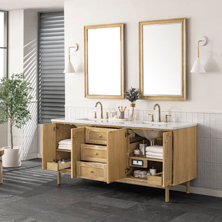 James Martin VanitiesLaurent 72" Double Vanity, Light Natural Oak w/ 3 CM Arctic Fall Top545 - V72 - LNO - 3AFAloha Habitat