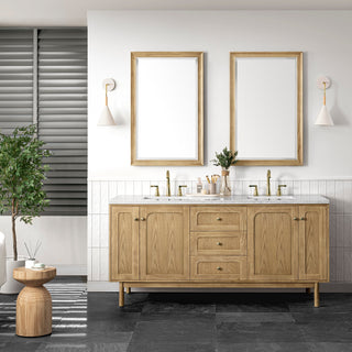 James Martin VanitiesLaurent 72" Double Vanity, Light Natural Oak w/ 3 CM Arctic Fall Top545 - V72 - LNO - 3AFAloha Habitat