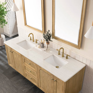 James Martin VanitiesLaurent 72" Double Vanity, Light Natural Oak w/ 3 CM Arctic Fall Top545 - V72 - LNO - 3AFAloha Habitat